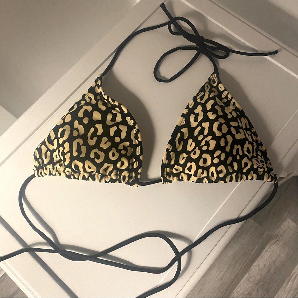 Leopard Print Bikini Top